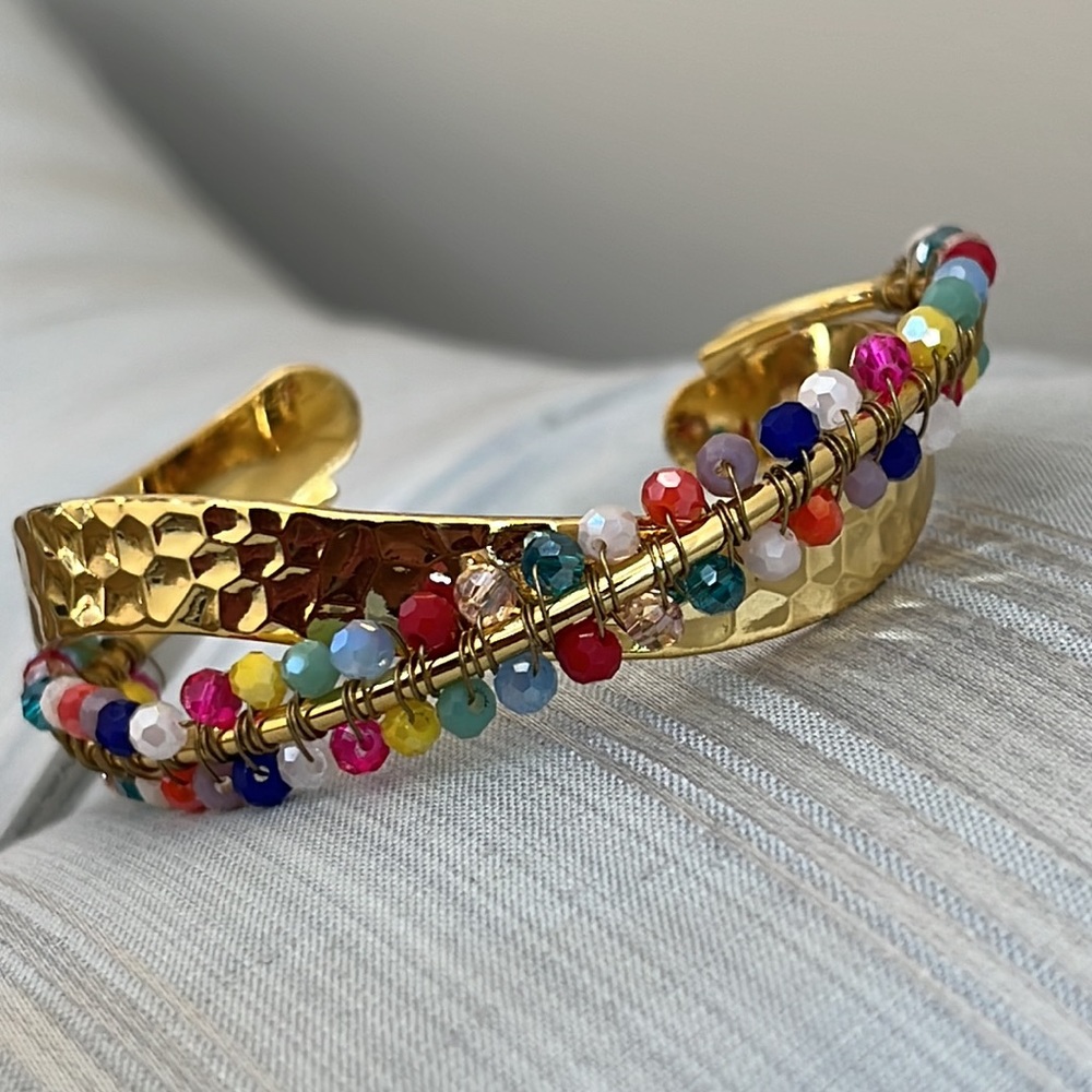 Panacea Crisscross Beaded Cuff Bracelet - NWT